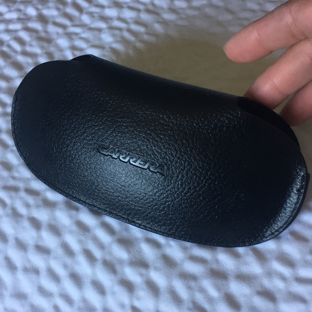 Carrera Sunglasses Flap Case box with wipe.